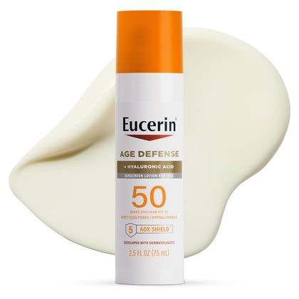 Sun Age Defense Face Sunscreen Lotion SPF 50, 2.5 FL OZ | Face Sunscreen SPF 50 with Hyaluronic Acid for Age Defense