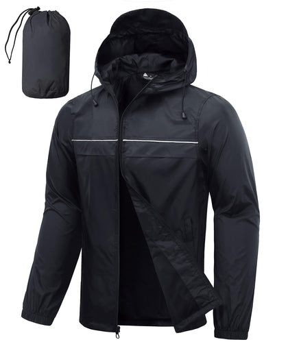 Mens Rain Jacket & Coats Packable Lightweight Waterproof Hooded