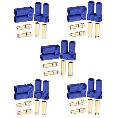 Hobbypark 5 Pairs EC5 Banana Plug Connectors Female Male 5.0mm Gold Bullet Connector for RC ESC LIPO Battery Device Electric Motor