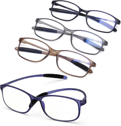 Blue Light Blocking Reading Glasses Women Men, Lightweight Flexible TR90 Computer Readers Unbreakable Cheaters Glasses