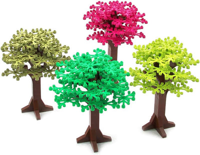 Large Trees Building Block Set Multicolored Garden City Street Decor