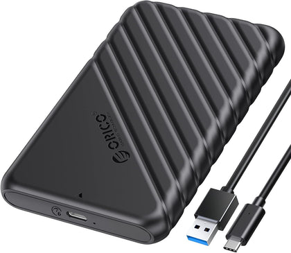 2.5 inch USB C Hard Drive Enclosure USB 3.1 Gen 1 to SATA III External Hard Drive Case for SSD HDD 9.5 7mm Tool-Free