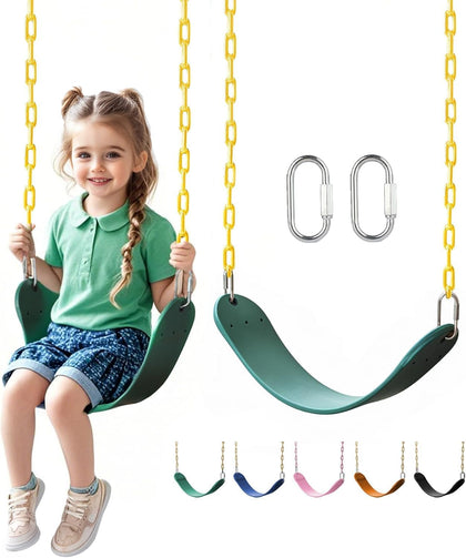 Heavy Duty Swing Seat, Kids Swing with 66" Rust-Resistant Chains, Swing Set Accessories Replacement with Quick Links
