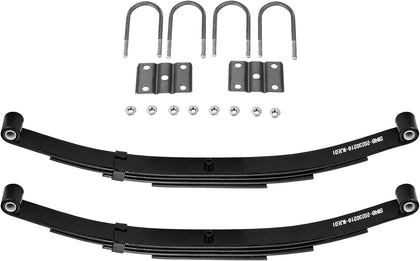 25-1/4" 4-Leaf 1750lb Capacity Double Eye Spring for 3500lb Trailer Axle & U-Bolt Kit, 1.75" Width, 3" Free Open