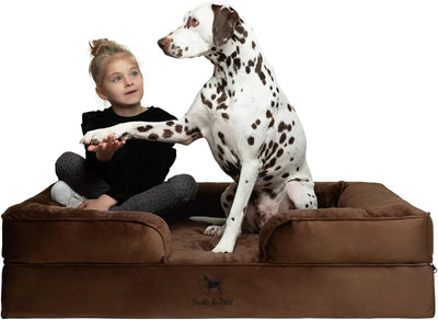 XL Dog Bed, 45x35x11 Inch, Orthopedic Large Dog Beds, Eggshell Memory Foam Infused with Cooling Gel, Inner Cover