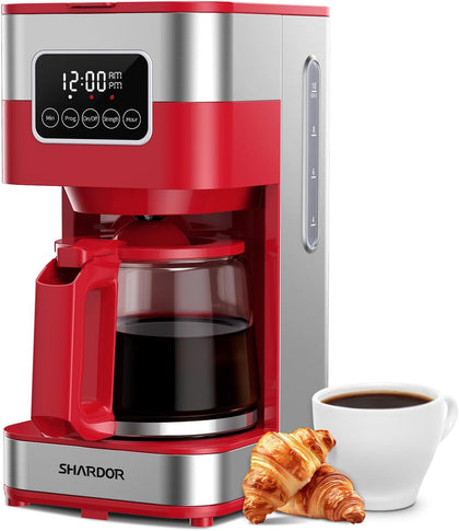 10-Cup Programmable Coffee Maker, Regular & Strong Brew Drip Coffee Machine for Home and Office, Auto Shut Off