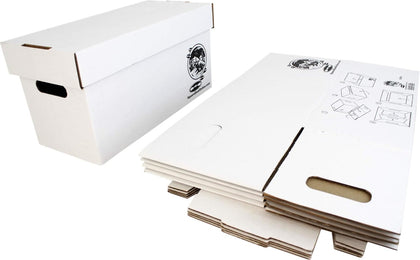 Durable Set of 5 - 7 inch Vinyl Record Storage Boxes - Sturdy Cardboard Construction with Removable Lid - Holds Up to