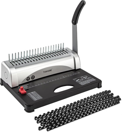 Binding Machine, 21-Holes, 450 Sheets, Comb Binding Machines with Starter Kit 100 PCS 3/8'' Comb Binding Spines, Comb