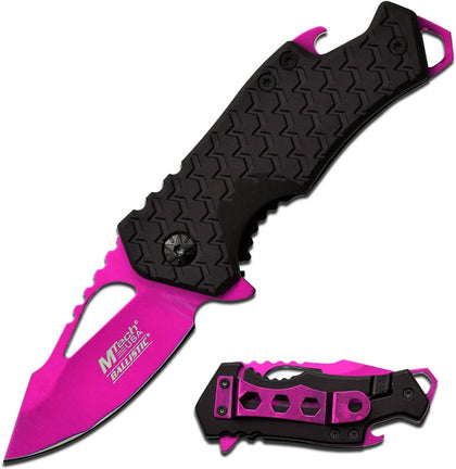 – Pocket Folding Knife – Fine Edge Steel Blade, Aluminum/Nylon Fiber Handle, Bottle Opener and Pocket Clip, Tactical