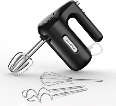 5-Speed Small Hand Mixer Electric, 300W Compact Portable, Black | Handheld Kitchen Mixer Egg Beater with 5