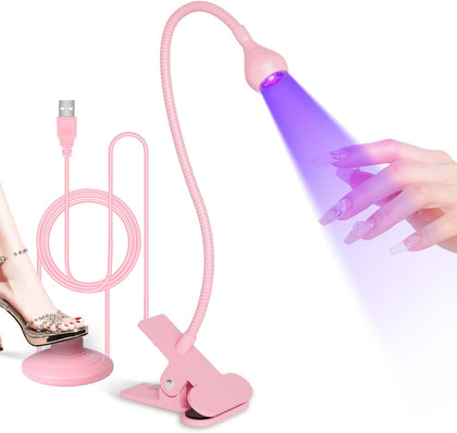 UV Nail Lamp, UV Light for Gel Nails, LED Flash Cure Light | Foot Pedal Gooseneck UV Lamp, Mini Nail Dryers with
