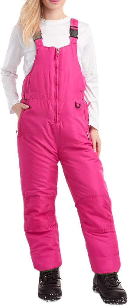 Kids Insulated Waterproof Snow Bib with Zip Cuff (5-18) | Warm Winter Ski Pants, Secure Fit Overalls for Girls and