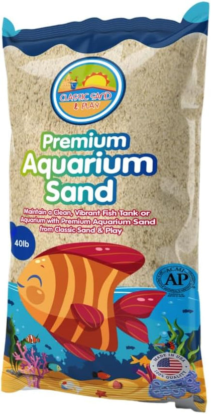 Natural Aquarium Sand for Freshwater and Saltwater Tanks, 40 lb. Bag, Improves Filter Life and Filtration Process