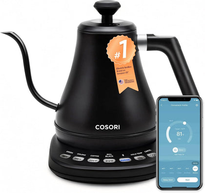 Smart Gooseneck Electric Kettle, App & Temperature Control, 0.8L | No Plastic Contact with Water, App Control, 4