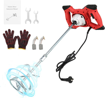 Cement Mixer 2300W, Handheld Electric Concrete Mixer with 6 Adjustable Speed, 110V Portable Mud Mixer Paint Mixer for