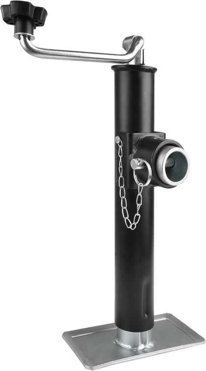70150 2000 lb Capacity Weld-On Round Tube Swivel Trailer Jack, Top Wind Tongue Jack with 10" Lift, Adjustable 10"-20"