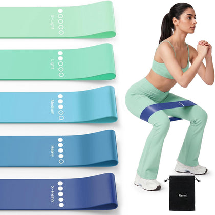 Resistance Bands for Working Out, 5-Pack Elastic Loop Exercise Bands for Strength Training Stretching, Home Gym