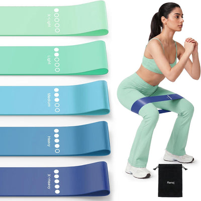 Resistance Bands for Working Out, 5-Pack Elastic Loop Exercise Bands for Strength Training Stretching, Home Gym