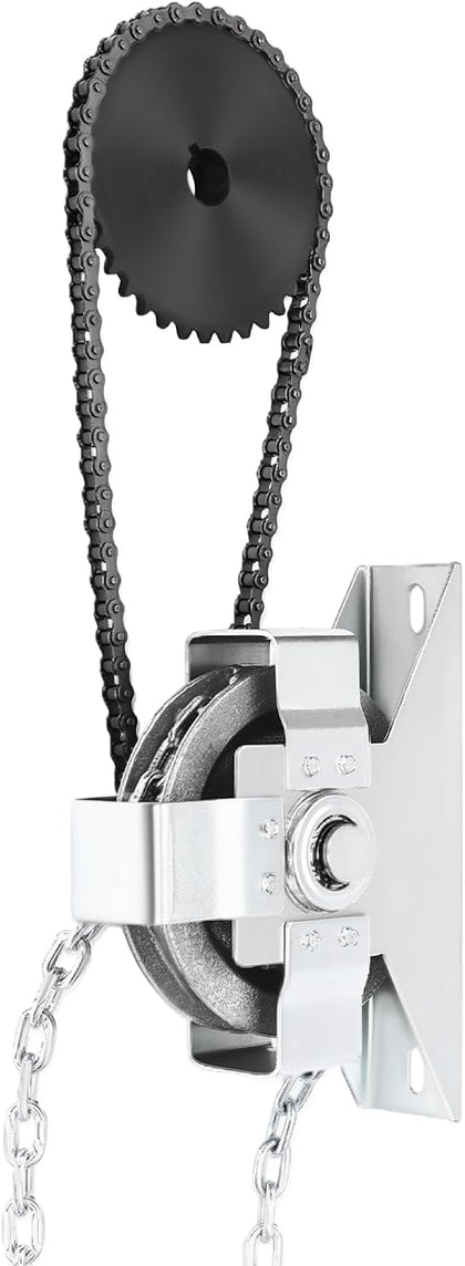Garage Door Chain Hoist 3:1 Reduction CH-02 Manual Overhead Door Opener Industrial Grade Lifting Device for Commercial & Residential Garage with Heavy-Duty Construction for Installers & Homeowners