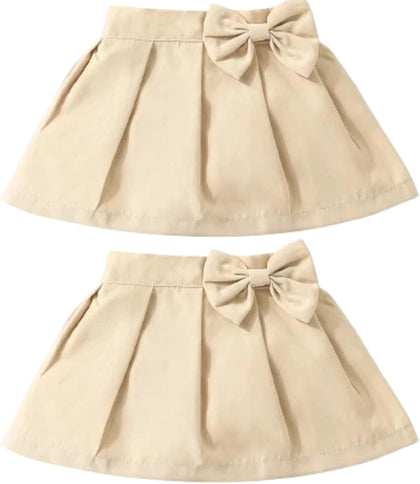Newborn Baby Girls' Uniform Bow Pleated Skort Summer Casual Cute Y2k Skirts | Newborn Baby Uniform Bow Pleated Skort