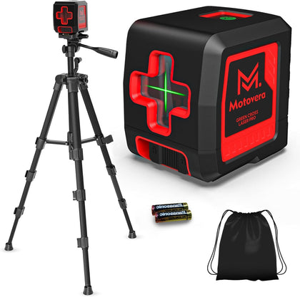 Self Leveling Laser Level 100ft, Green Cross Line with Tripod, 4 Brightness Modes & Pulse Function, Manual &