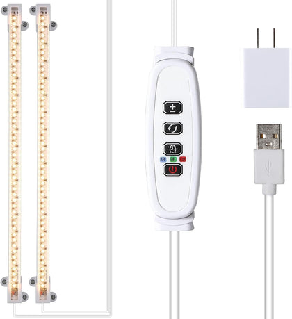 LED Grow Light Strips, 13 Inches Grow Lights for Indoor Plants Full Spectrum 3500K, 96 LEDs Plant Light with 3/9/12H
