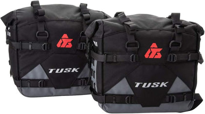 Pilot Pannier Bags Black/Grey | Durable Soft Saddlebags with Roll‑Top Closure, Waterproof Liners and Reflective