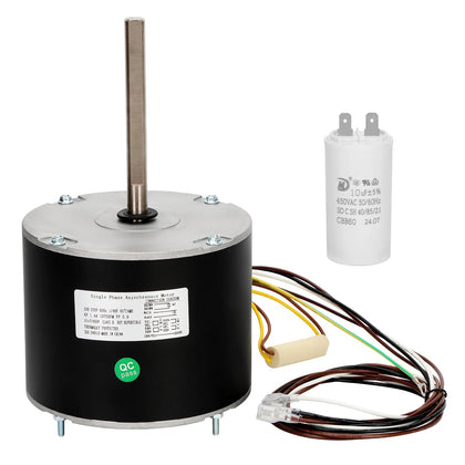 W51-14CJA1-02 Condenser Motor, 1/4HP,1075RPM,208/230V OEM Standard Condenser Fan Motor with Metal Capacitor