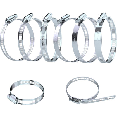 6 Pcs 8 Inch Stainless Steel Hose Clamps - Adjustable Worm Gear Drive Hose Clamps for Fuel Line Hose Pipe Clamp for Dryer Vent Hose (8 Inch)