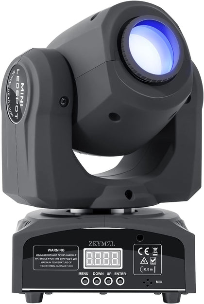 25W LED Moving Head DJ Light - DMX512 Mini GOBO Spotlight with 8 Colors, 8 Rotating Patterns Compact Beam Stage