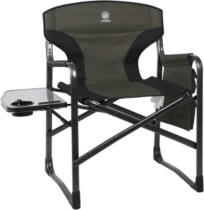 Lightweight Aluminum Director Camping Chair, 350 lb Capacity | 19" Joint-Friendly Seat for Easy Standing with Side