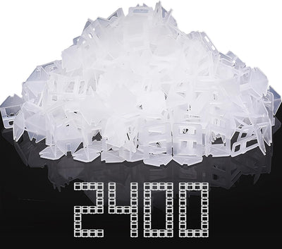 Tile Spacers 2400 Pcs Tile Clips, Tile Leveling System Clips 1/8 Inch | Tile Leveling Clips for Floor Wall