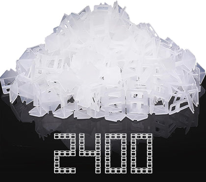 Tile Spacers 2400 Pcs Tile Clips, Tile Leveling System Clips 1/8 Inch | Tile Leveling Clips for Floor Wall
