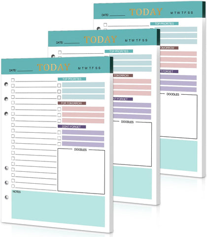 A5 Refill Paper Planner Inserts, 3 Pack 6 Holes Loose Leaf Refill Paper, 300 Pages Budget Planner Binder Inserts