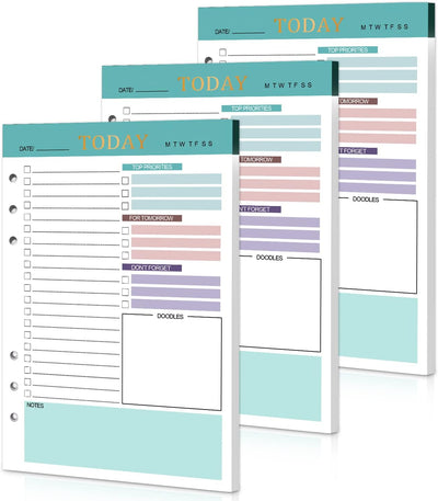 A5 Refill Paper Planner Inserts, 3 Pack 6 Holes Loose Leaf Refill Paper, 300 Pages Budget Planner Binder Inserts