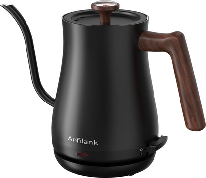 Gooseneck Electric Kettle with Thermometer, 0.8L Small Electric Tea Kettle, 1200W Fast Heat, Precision Pour for