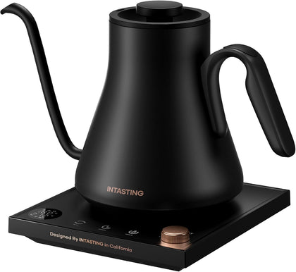 Gooseneck Electric Kettle with 1℉ Temperature Control, 0.9 Liter | Fast Heating, Stainless Steel Interior, for Pour
