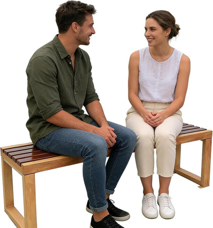 Metal Outdoor Bench, Park Bench, Galvanized Sheet Frame, Solid Wood Chair Seat, Suitable for Gardens, Patios