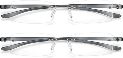 2 Pack Reading Glasses Blue Light Reading Glasses men's reading glasses for women Frameless Computer Reading Glasses