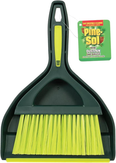 Mini Dustpan and Brush Set | Nesting Snap-On Design | Portable, Compact Dust Pan and Hand Broom for Cleaning, Green