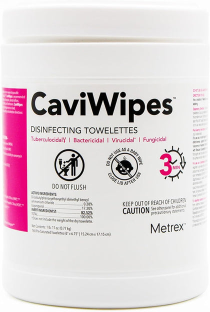 CaviWipes Disinfecting Wipes, Pop-Up Canister, 160 Ct Fragrance-Free