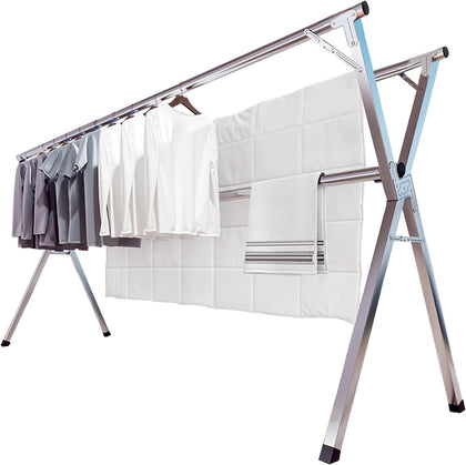 79" Clothes Drying Rack, Drying Rack Clothing Folding Indoor Outdoor | Heavy Duty Stainless Steel Laundry Rack