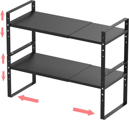 Expandable Stackable Spice Rack Cabinet Shelf Organizer in Cabinets Shelves Kitchen Cupboard Organization Stack up