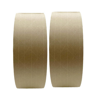 Reinforced Kraft Gum Tape, Grade 240, 72mm x 1000 ft, Water Activated, Natural Brown, for Carton Sealing and Shipping