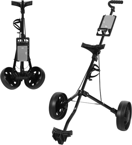 Golf Push Cart, 2 Wheel Golf Trolley, Lightweight Foldable Walking Golfs Pull Cart, Compact Golfs Bag Carts with