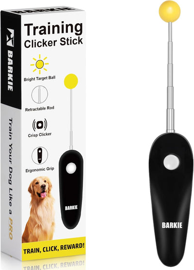 Dog Training Clicker with Target Stick – Portable & Retractable Trainer with Comfortable Handle and Bright Target