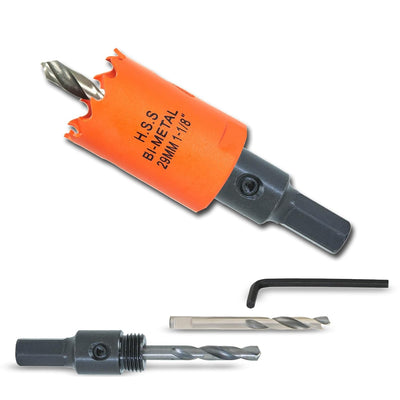 1-1/8 inch Hole Saw for Wood, Metal, Plastic & Drywall, with Arbor