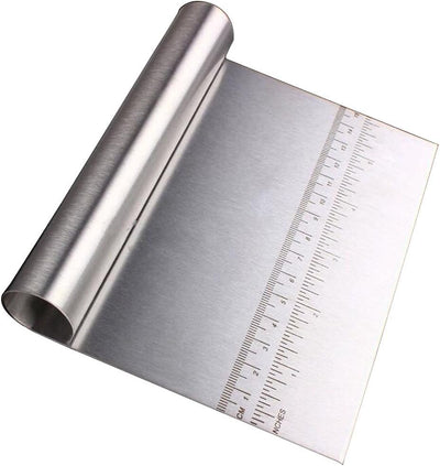 Stainless Steel Dough Scraper Cake Pizza Cutter Pastry Bread Separator Scale Knife