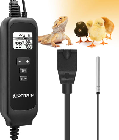 Reptile Thermostat, Dimming Thermostat with 1-24H Timer Setting