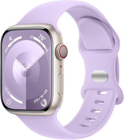 Sport Band Compatible with Apple Watch Bands 40mm 41mm 42mm 44mm 45mm 46mm 49mm 38mm Women Men, Soft Silicone